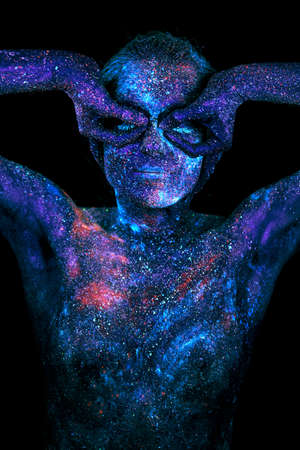 Close up UV portraitの写真素材