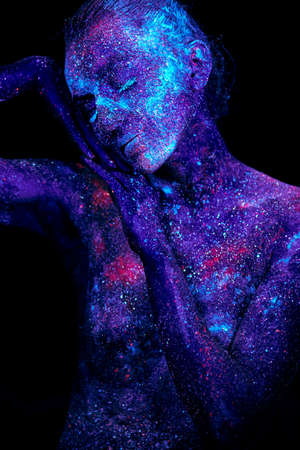 Close up UV portraitの写真素材