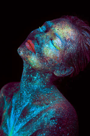 Cosmic close up UV portrait Halloween