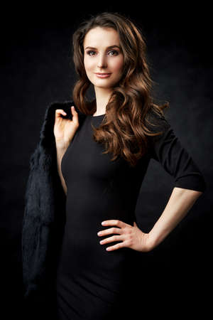 portrait of a lovely young woman in a studioの写真素材