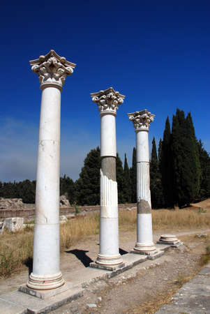 Ancient ruins - pillars on a Greek island Kosの写真素材