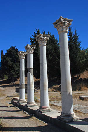 Ancient ruins - pillars on a Greek island Kosの写真素材
