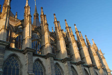 Cathedral of St. Barbara in Kutna Hora in the Czech Republicの写真素材