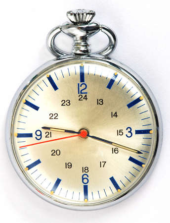Luxurious old analog silver watch macro - isolated の写真素材