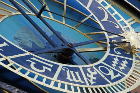 Detail of astronomical clock in Prague, Czech republicの写真素材