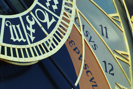 Detail of astronomical clock in Prague, Czech republic