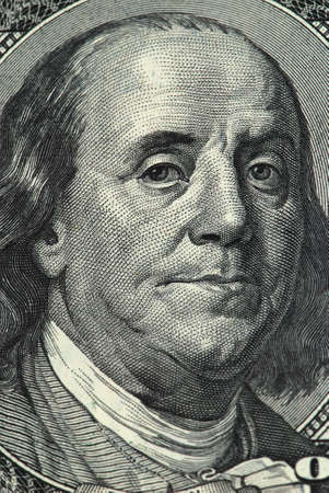 Franklin portrait from a twenty dollar banknoteの写真素材