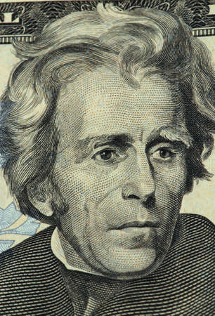 Jackson portrait from a twenty dollar banknoteの写真素材