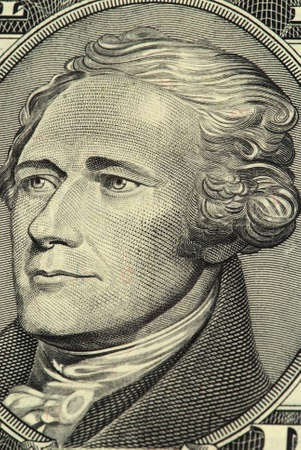 Hamilton portrait from a ten dollar banknoteの写真素材