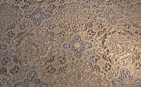 Detail of beautiful ceiling in Alhambra palace, Spain - good for backgroundのeditorial素材