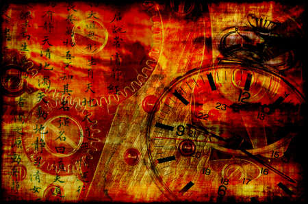 Grungy concept of time and clock - symbolises devilish timeの写真素材