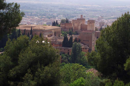 Paradise on the Earth -view at palace of Alhambra  in Granada, Spain のeditorial素材