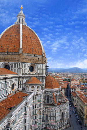 Beautiful renaissance cathedral Santa Maria del Fiore in Florence, Italyの写真素材