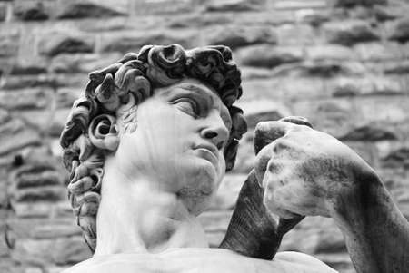 Head of a famous statue by Michelangelo - David from Florenceの写真素材