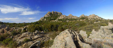 Beautiful rock formations in the Moon Valley on Sardinia, Italyの写真素材