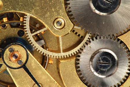 Mechanism of old clock - sprockets in the system are well visible