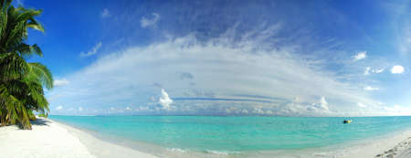 Beautiful tropical beach in the Caribbean - panoramaの写真素材