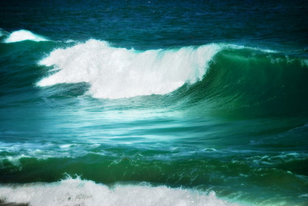 Mighty turquoise sea waves create a beautiful abstarct background