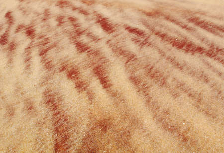 Beautiful place on the tropcial beach with the sand of two colors being washed by the sea to create abstract patternsの写真素材