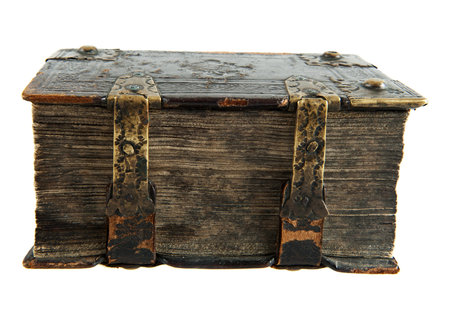 Very old book from the 18th century isolated on whiteの写真素材
