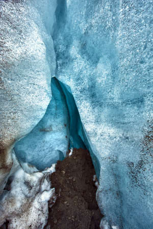 Detailed of the Icelandic glacier ice cave with a incredibly vivid colors and a nice textureの写真素材