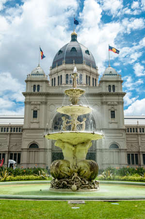Royal Exhibition Building near Carlton Gardens in Melbourne, Victoria, Australia.のeditorial素材