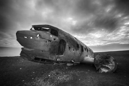 Wreck of a US military plane crashed in the middle of the nowhere. の写真素材