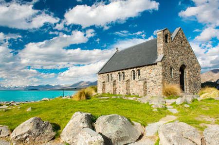 Old Church of the Good Shepherd at lake Tekapo, New Zealand の写真素材