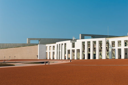 Main entrance to the Parliament of Australia, Canberraの写真素材
