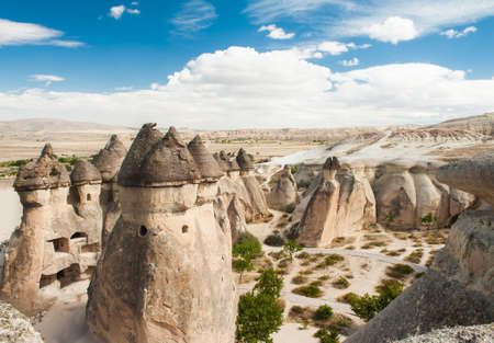 Fairy tale chimney rocks in Pasabg (Monk) Valley in Cappadocia, Turkeyの写真素材