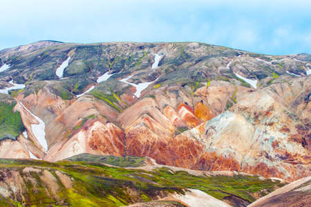 Beautiful multicolored mountains at Landmannalaugar, Icelandの写真素材