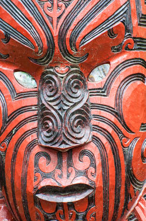 Beautiful maori carving. Rotorua, New Zealandの写真素材