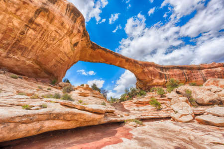 Owachomo Bridge in Natural Bridges National Monument. Utah USAの写真素材