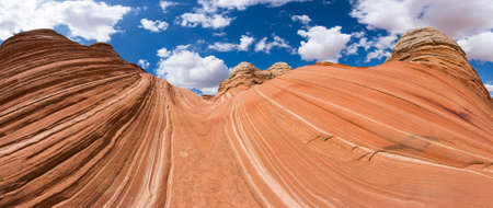 Vivid sandstone formation in Coyote Buttes North. These formations could be seen in Paria Canyon-Vermilion Cliffs Wilderness between the towns of Kanab, Utah and Page, Arizona. USA. Panoramaの写真素材