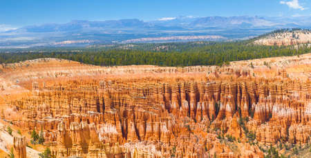 Amphitheater seen from Bryce Point in the late afternoon, Bryce Canyon National Park, Utah, USA. Panoramic photoの写真素材