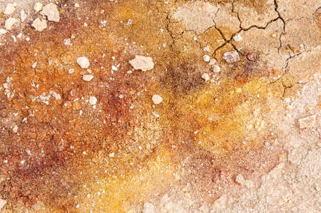 Cracked ground in the geothermal area Krafla, Iceland.の写真素材