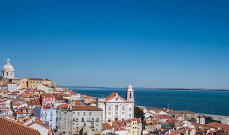 Skyline of Lisbon, capital city of Portugalの写真素材
