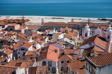 Skyline of Lisbon, capital city of Portugalの写真素材