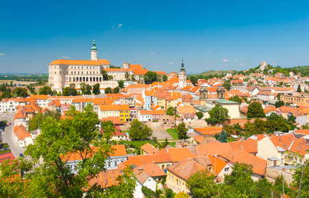 Beautiful town of Mikulov with a castle South Moravia, Czech Republicのeditorial素材