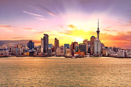 Skyline photo of the biggest city in the New Zealand, Auckland. The photo was taken during the...