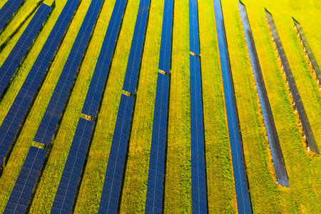 Solar thermal collector from above. Solar panels produce green, enviromentaly friendly energy from...