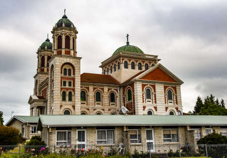 Roman catholic basilica of Sacred Heart was built in 1906 in ecclesiastical architecture style. It is located in Timaru, Canterbury region in the New Zealandの写真素材