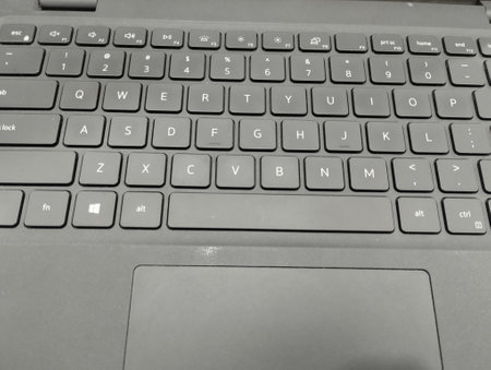 Photo of Black QWERTY Keyboard in laptop, notebooks or netbooksの写真素材
