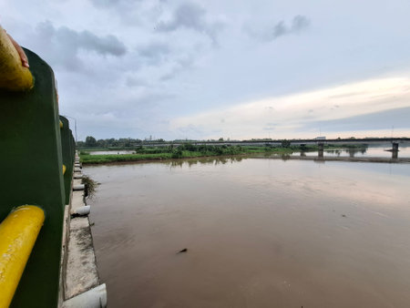 photo of the view of the Progo river in Yogyakarta, Indonesia. December 25, 2024の写真素材