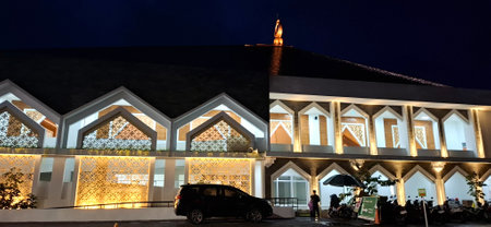 Masjid Agung Jawa Tengah An Nuur at night, Central Java Grand Mosque, Magelang, Central Java, Indonesia, December 29, 2024の写真素材