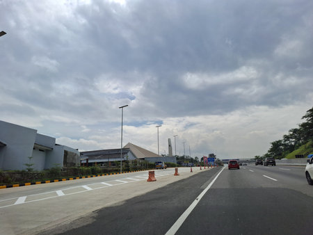 View of the toll road crowds during the Christmas and New Year holidays,  in Central Java, Indonesia.26 December 2024の写真素材