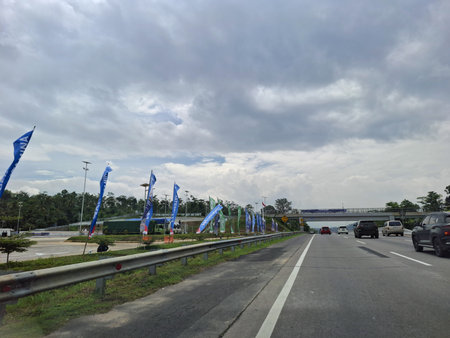 View of the toll road crowds during the Christmas and New Year holidays,  in Central Java, Indonesia.26 December 2024の写真素材