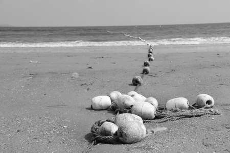 rope at beachの写真素材