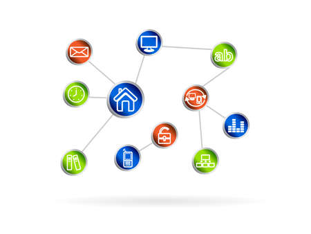 Social media, communication in the computer networks. Vector background.のイラスト素材