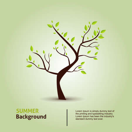 Green tree. Hand draw vector eco background.のイラスト素材